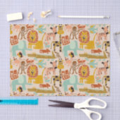 Papier Mousseline Animaux de la jungle rétro mignonés (Artisanat)