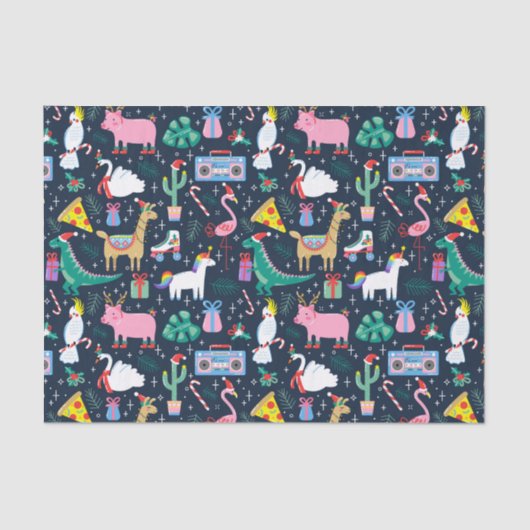 Papier Mousseline Animaux de vacances et icônes Motif (Recto)