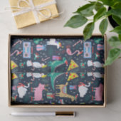 Papier Mousseline Animaux de vacances et icônes Motif (Cadeau)