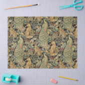 PAPIER MOUSSELINE ANIMAUX FORESTIERS, FOX, PEACOCK, LIT EN FLORAL VE (Artisanat)