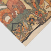 PAPIER MOUSSELINE ANIMAUX FORESTIERS, LEOPARD, JACKALS, RABBITS, FLE (Détail)