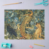 Papier Mousseline ANIMAUX FORESTIERS, RAVEN, FOX, PEACOCK Blue Green (Artisanat)