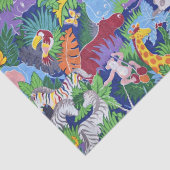 Papier Mousseline Animaux Safari Animés (Détail)