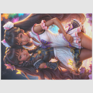Papier Mousseline Anime Black Girl Friends