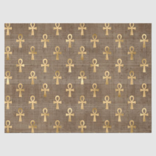 Papier Mousseline Ankh égyptien d'or sur la page de découpage de Tan