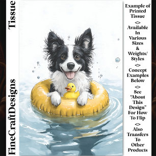 Papier Mousseline Anneau en caoutchouc de chien Border Collie & Cana