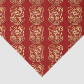 Papier Mousseline Année du coq d'or 2017 Papier de tissus rouges (Détail)