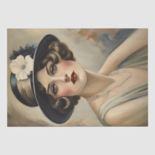 Papier Mousseline Années folles Elégance : Lady in a Casquette Decou