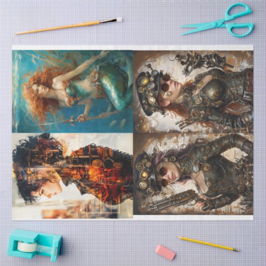 Papier Mousseline Annick Decoupage paper- Quadruple fun (Artisanat)