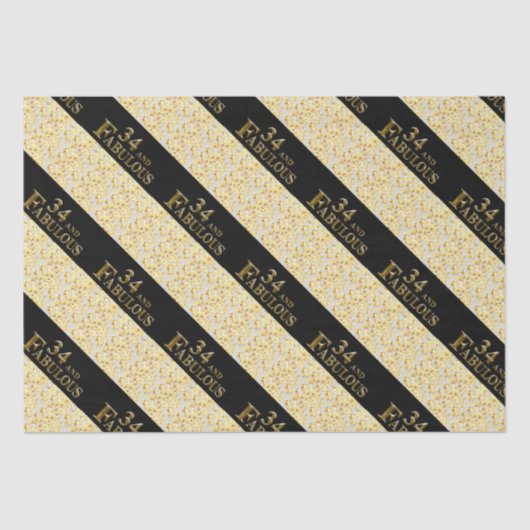 Papier Mousseline Anniversaire 34 ans (Recto)