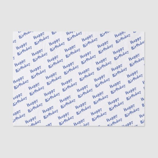 Papier Mousseline Anniversaire bleu (Recto)