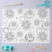 Papier Mousseline Anniversaire céleste soleil capricieux noir et bla (Artisanat)