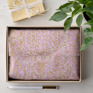 Papier Mousseline Anniversaire Confettis Blanc Or Rose