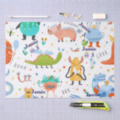 Papier Mousseline Anniversaire de enfant Dinosaure coloré et personn (Artisanat)