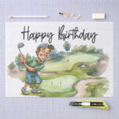 Papier Mousseline Anniversaire de golf avec aquarelle de golf (Artisanat)
