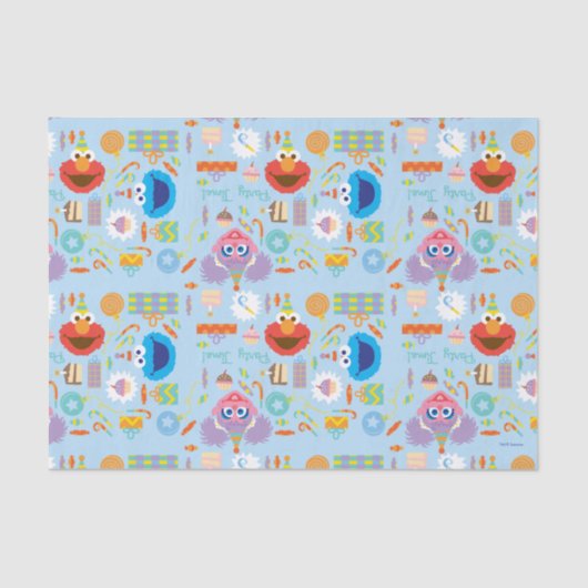 Papier Mousseline Anniversaire d'Elmo et d'Abby (Recto)