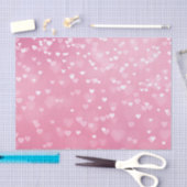 Papier Mousseline Anniversaire des Coeurs blancs roses (Artisanat)