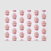 Papier Mousseline Anniversaire du Cupcake rose (Recto)