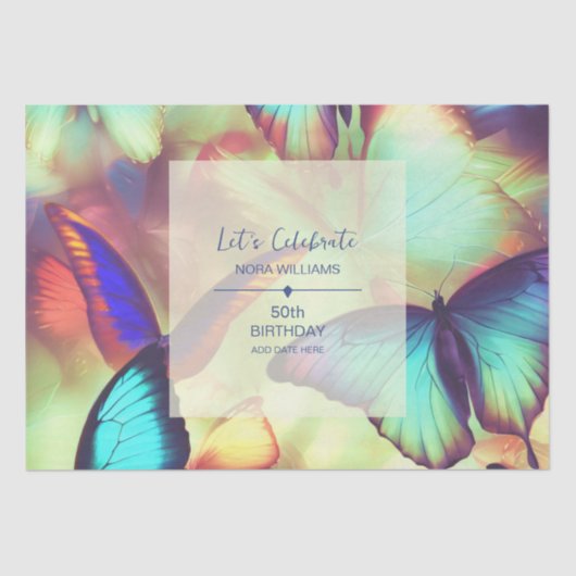 Papier Mousseline Anniversaire du papillon (Recto)