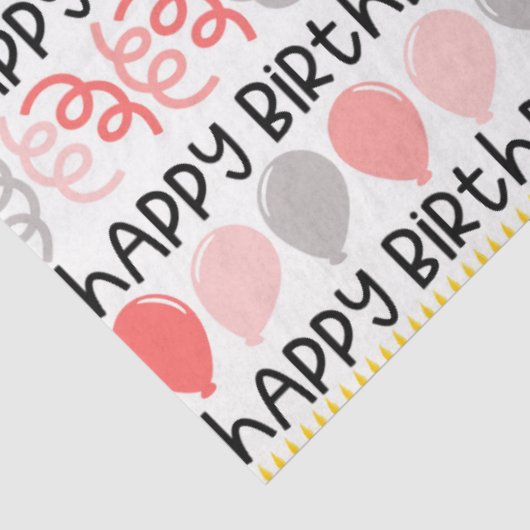 Papier Mousseline Anniversaire Fille Motif Tissu Papier (Détail)