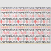 Papier Mousseline Anniversaire Fille Motif Tissu Papier (Recto)