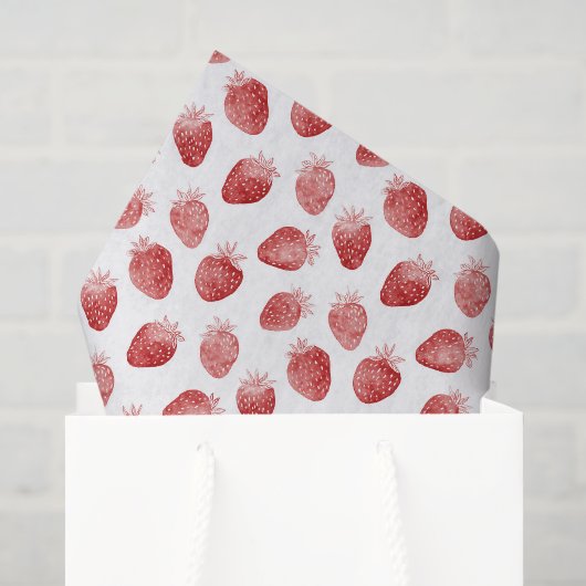 Papier Mousseline Anniversaire Fraises Rouges (Sac cadeau)
