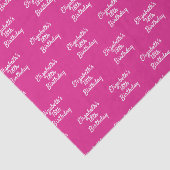 Papier Mousseline Anniversaire rose chaud blanc nom girly (Détail)