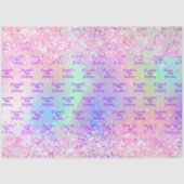 Papier Mousseline Anniversaire rose violet parties scintillant holog (Recto)