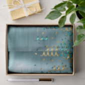 Papier Mousseline Anniversaire turquoise de Confetti d'or (Cadeau)
