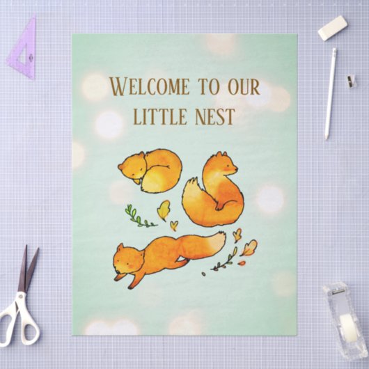 Papier Mousseline Annonce de naissance de bébé forestier (Artisanat)