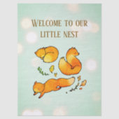 Papier Mousseline Annonce de naissance de bébé forestier (Recto)
