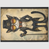 Papier Mousseline Anthropomorphique Steampunk Chic Cat R1F Découpage (Recto)