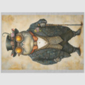 Papier Mousseline Anthropomorphique Steampunk Hippo R2F Découpage (Recto)