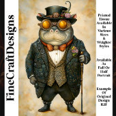 Papier Mousseline Anthropomorphique Steampunk Hippo R2H Découpage