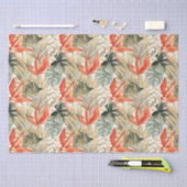 Papier Mousseline Anthurium Orange Tropical Fleurs de Mariage (Artisanat)