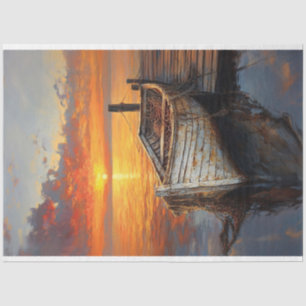 Papier Mousseline Antique bateau de pêche filets by Dock Decoupage