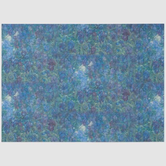 Papier Mousseline Antique Bleu violet Iris Vieux Masters Découpage A (Recto)