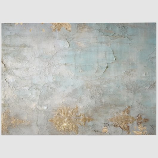 Papier Mousseline Antique Blue Romance Design Series 4 (Recto)