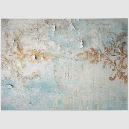 Papier Mousseline Antique Blue Romance Design Series 6 (Recto)