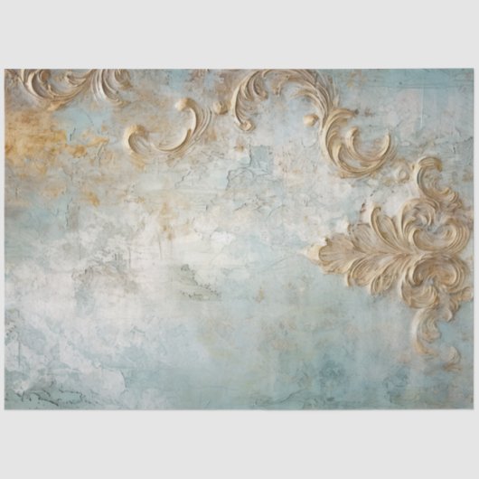Papier Mousseline Antique Blue Romance Design Series 8 (Recto)
