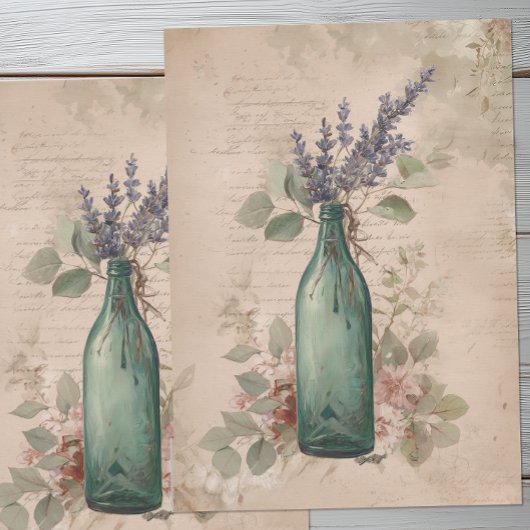 Papier Mousseline Antique Botanical Lavender 