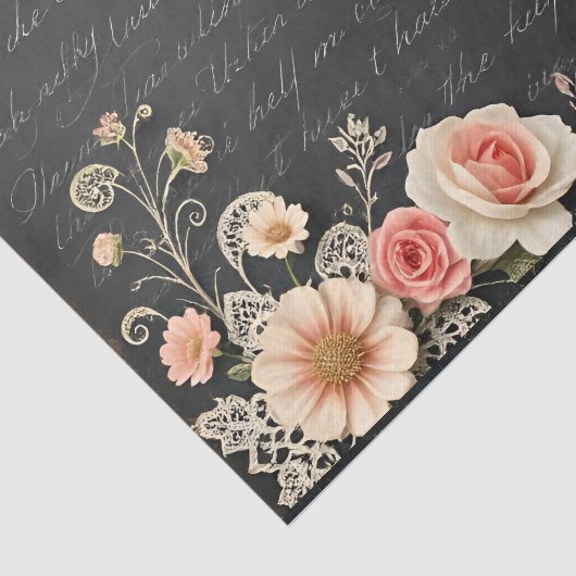 Papier Mousseline Antique Chalkboard Botanique Découpage Imprimer (Détail)