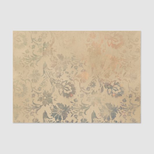 Papier Mousseline Antique Damask Floral (Recto)