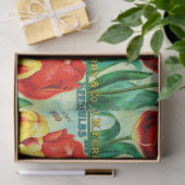 Papier Mousseline Antique Garden Advertisement, Yellow Red Tulips (Cadeau)