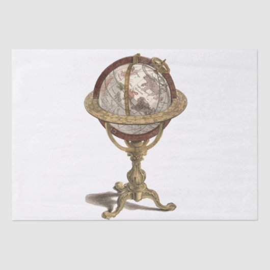 Papier Mousseline Antique Globe, White BG (Recto)