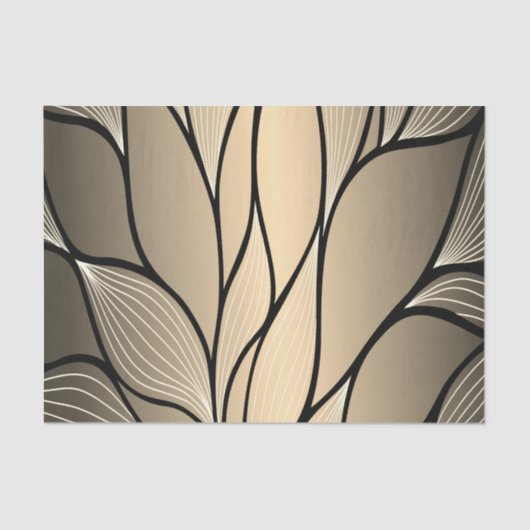 Papier Mousseline Antique Gold Creative Leave Motif (Recto)