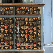 Papier Mousseline Antique Moth Botanical Curio Vintage Mushroom