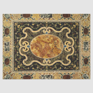 Papier Mousseline Antique Ornementale Italien Motif en pierre