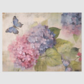 Papier Mousseline Antique Pink Purple Hydrangea Ephemera Découpage (Recto)