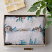 Papier Mousseline Antique Romain Floral Mosaic Blue Découpage (Cadeau)